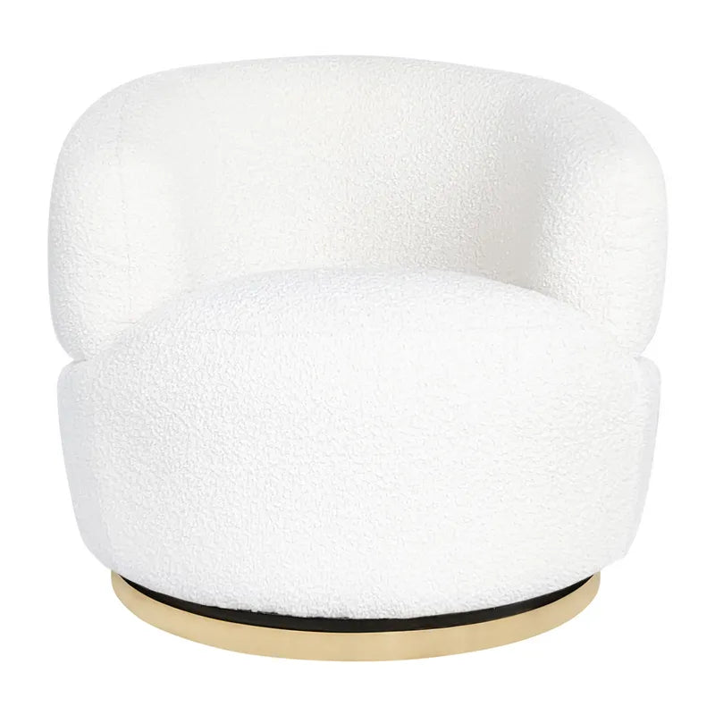 Tubby Swivel Armchair (Ivory Boucle)