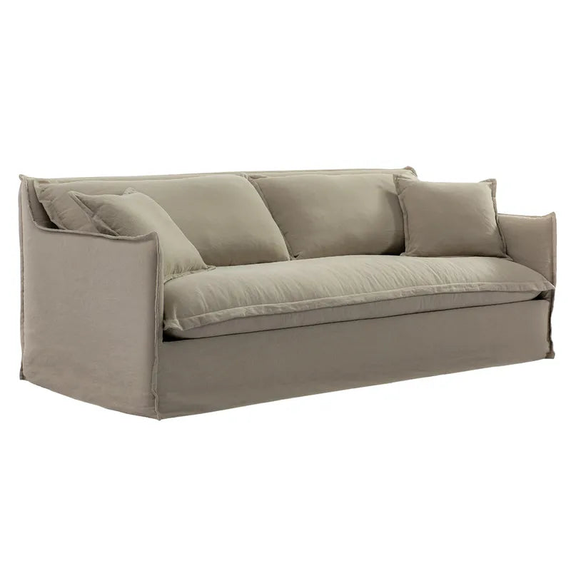 Cove 3 Seater Slip Cover Sofa (Taupe Linen)