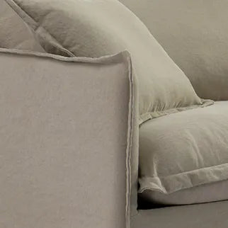 Cove 3 Seater Slip Cover Sofa (Taupe Linen)