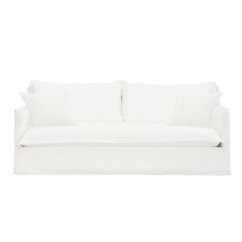 Cove 3 Seater Slip Cover Sofa (White Linen)