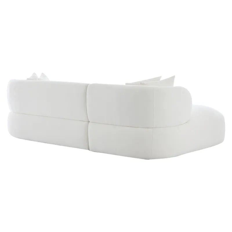 Greenwich 3 Seater Sofa with Chaise - Ivory Chenille