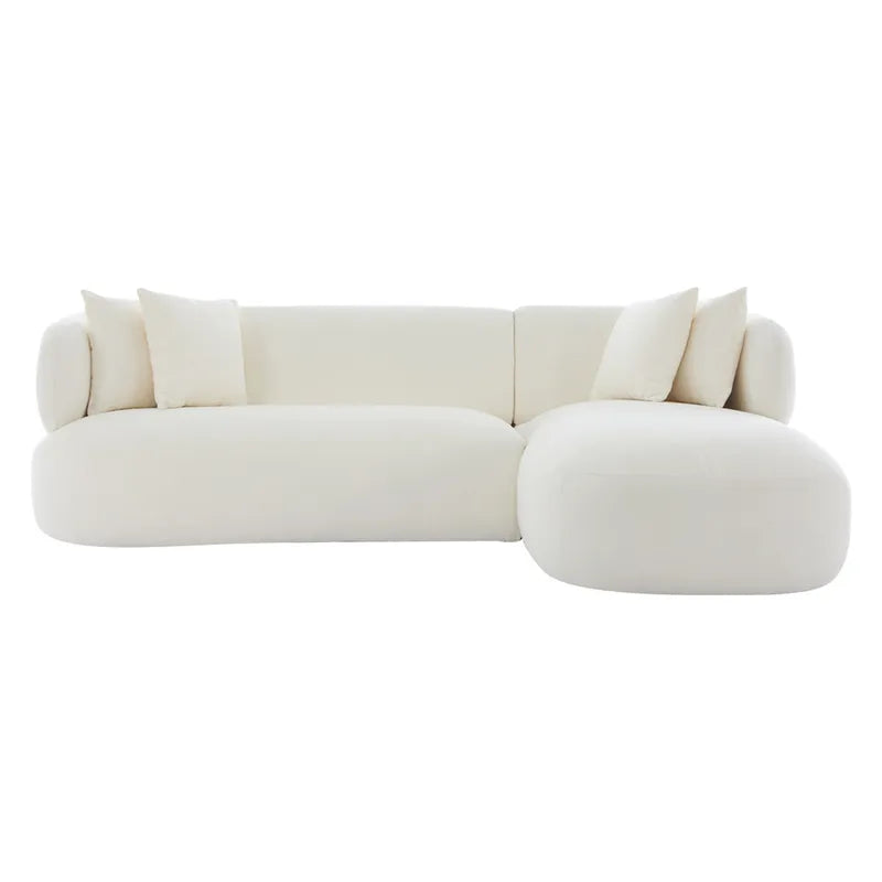 Greenwich 3 Seater Sofa with Chaise - Ivory Chenille
