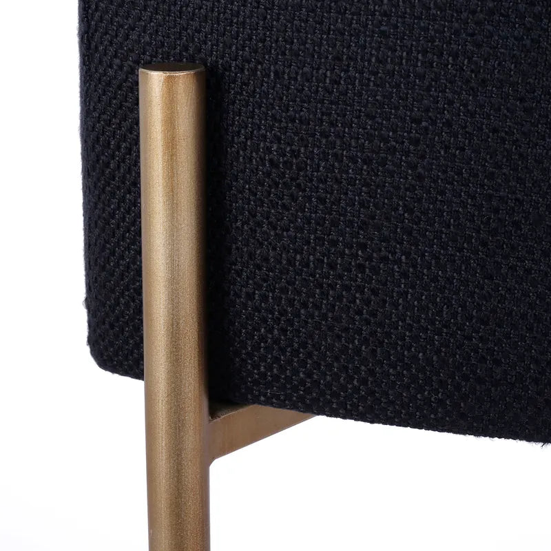 Leon Kitchen Stool - Black Linen