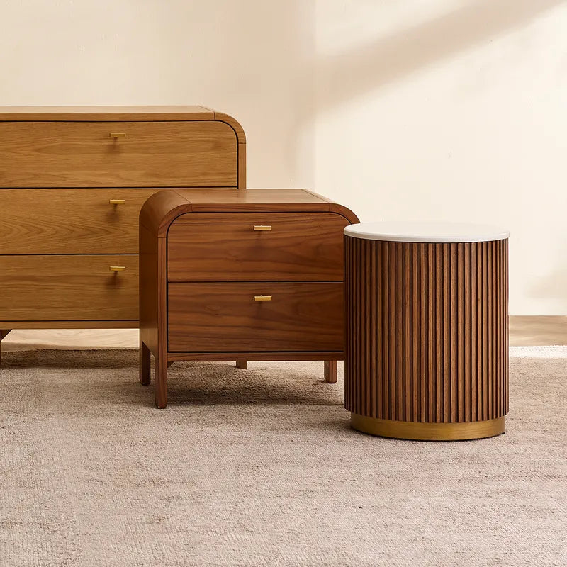 Mason Round Side Table - Walnut