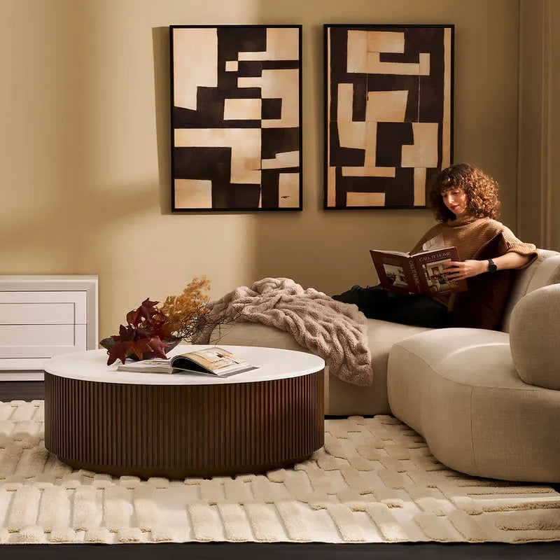 Mason Round Coffee Table - Walnut