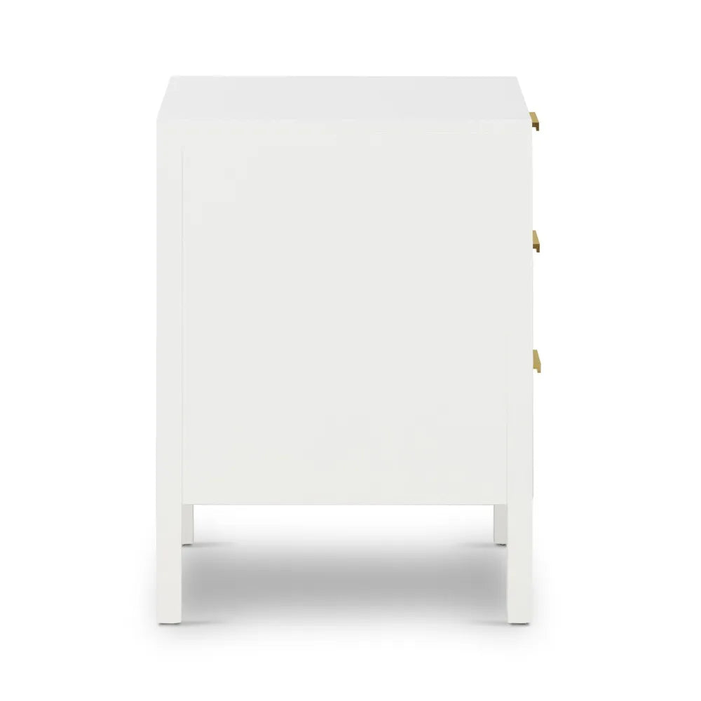 Santorini Bedside Table With 3 Drawers - White