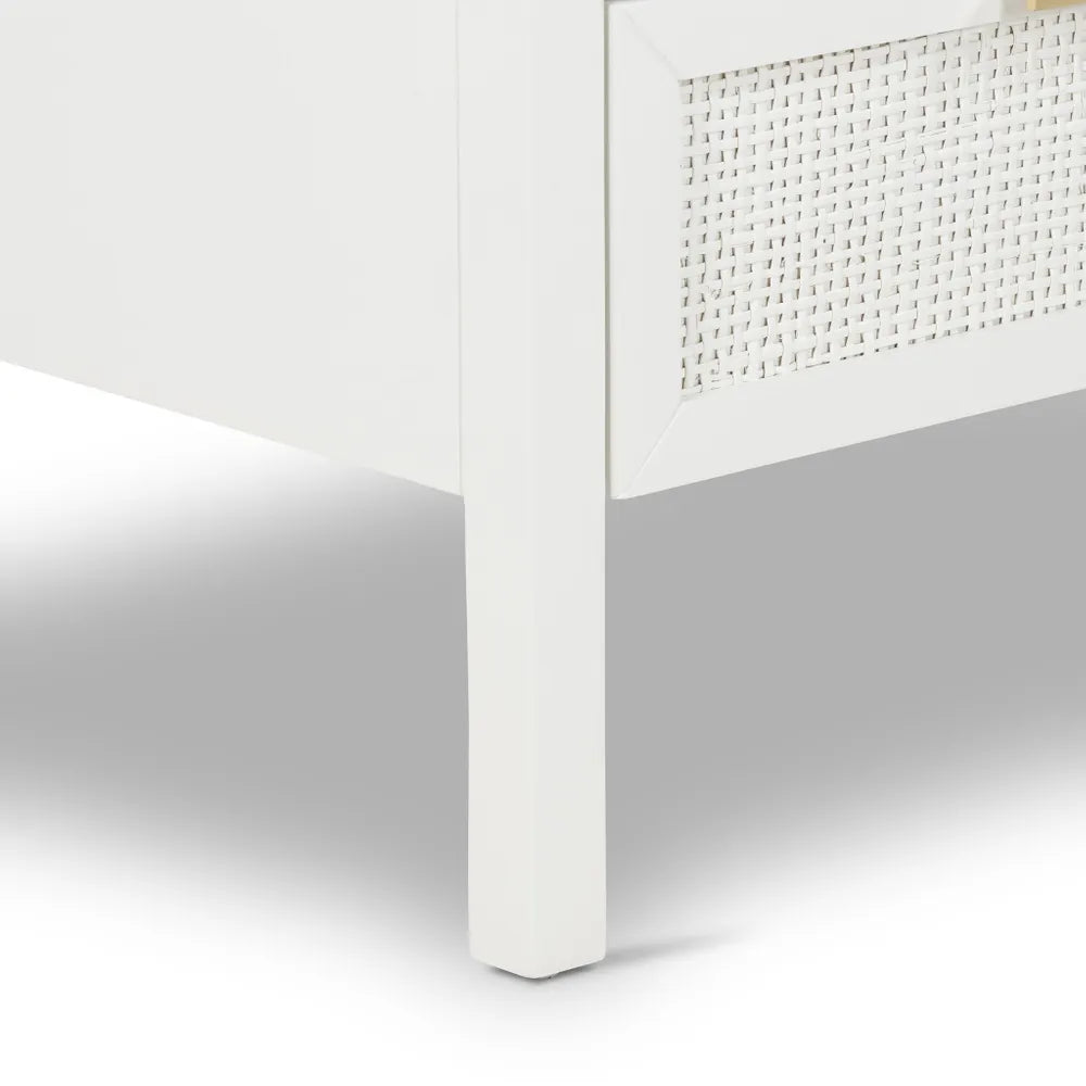Santorini Bedside Table With 3 Drawers - White