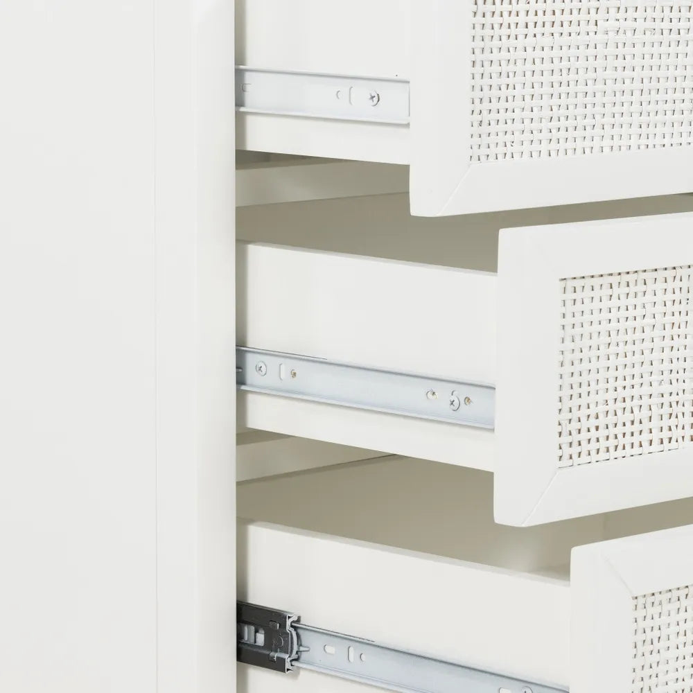Santorini Bedside Table With 3 Drawers - White