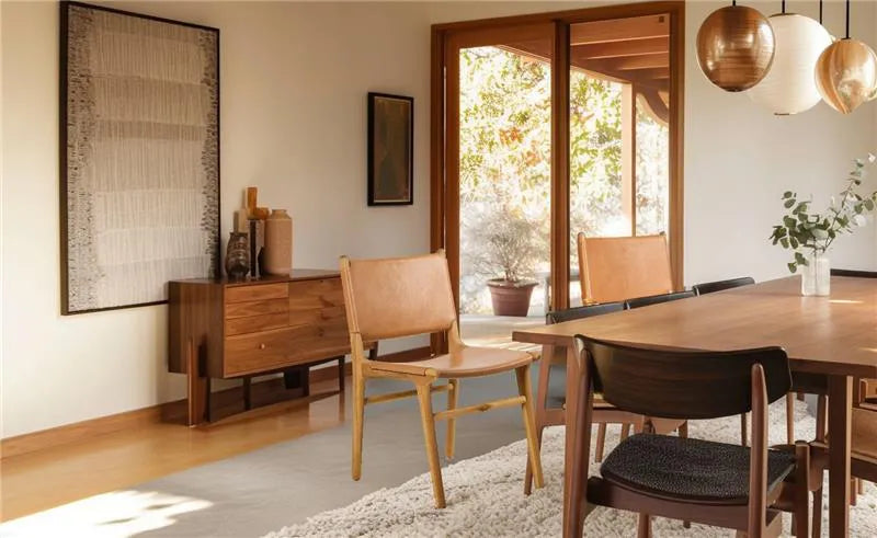 Marvin Dining Chair Leather At The Back - Toffee