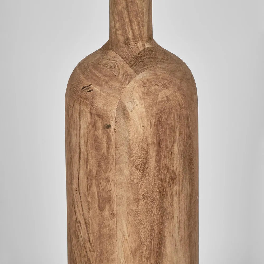 Flask Wood Floor Lamp Saddle Base - Black Shade