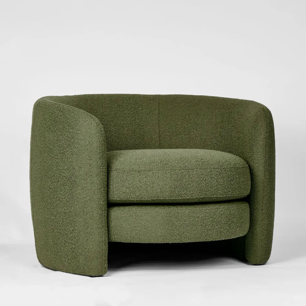 Cora Lounge Chair - Olive Boucle