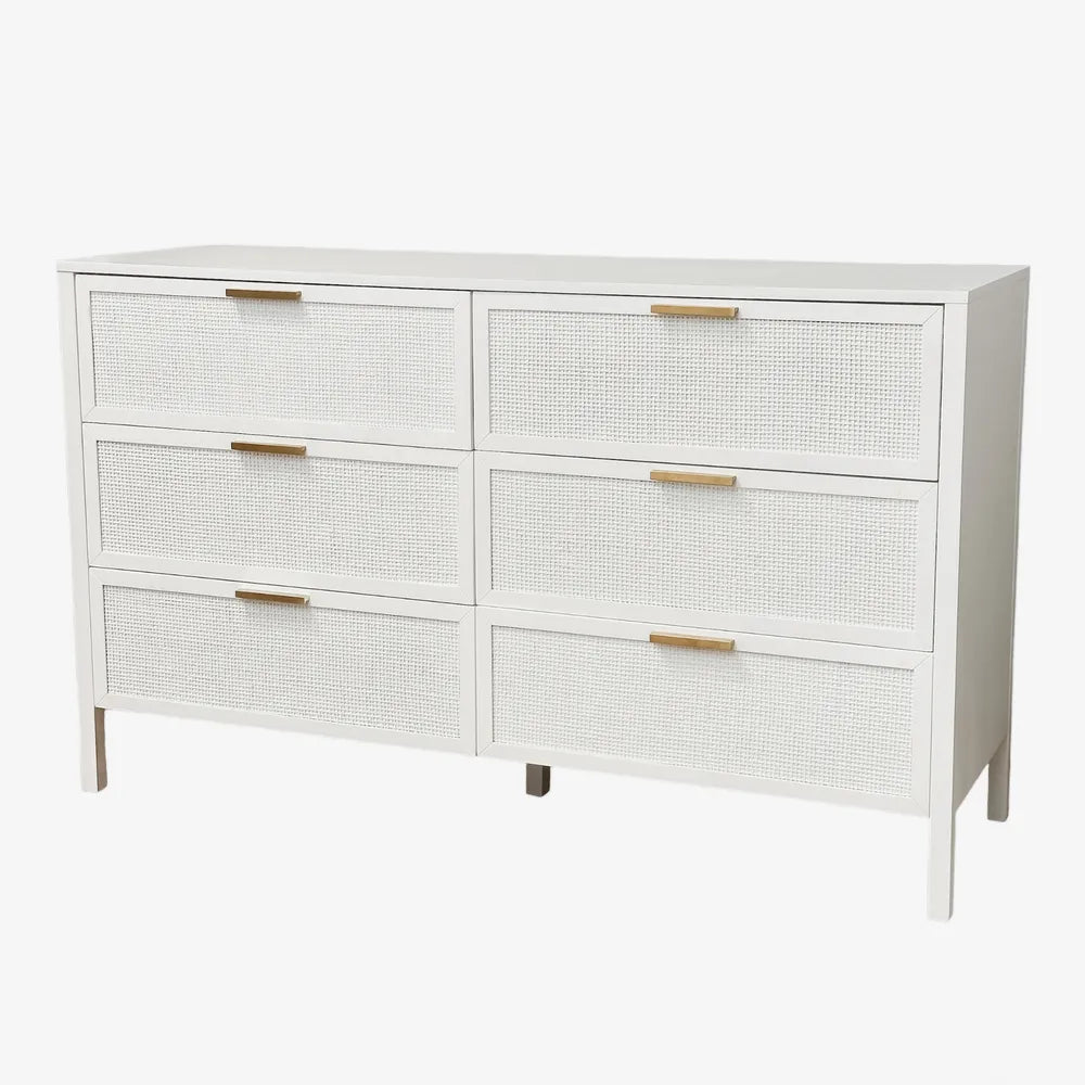 Santorini Dresser 6 Drawers - White