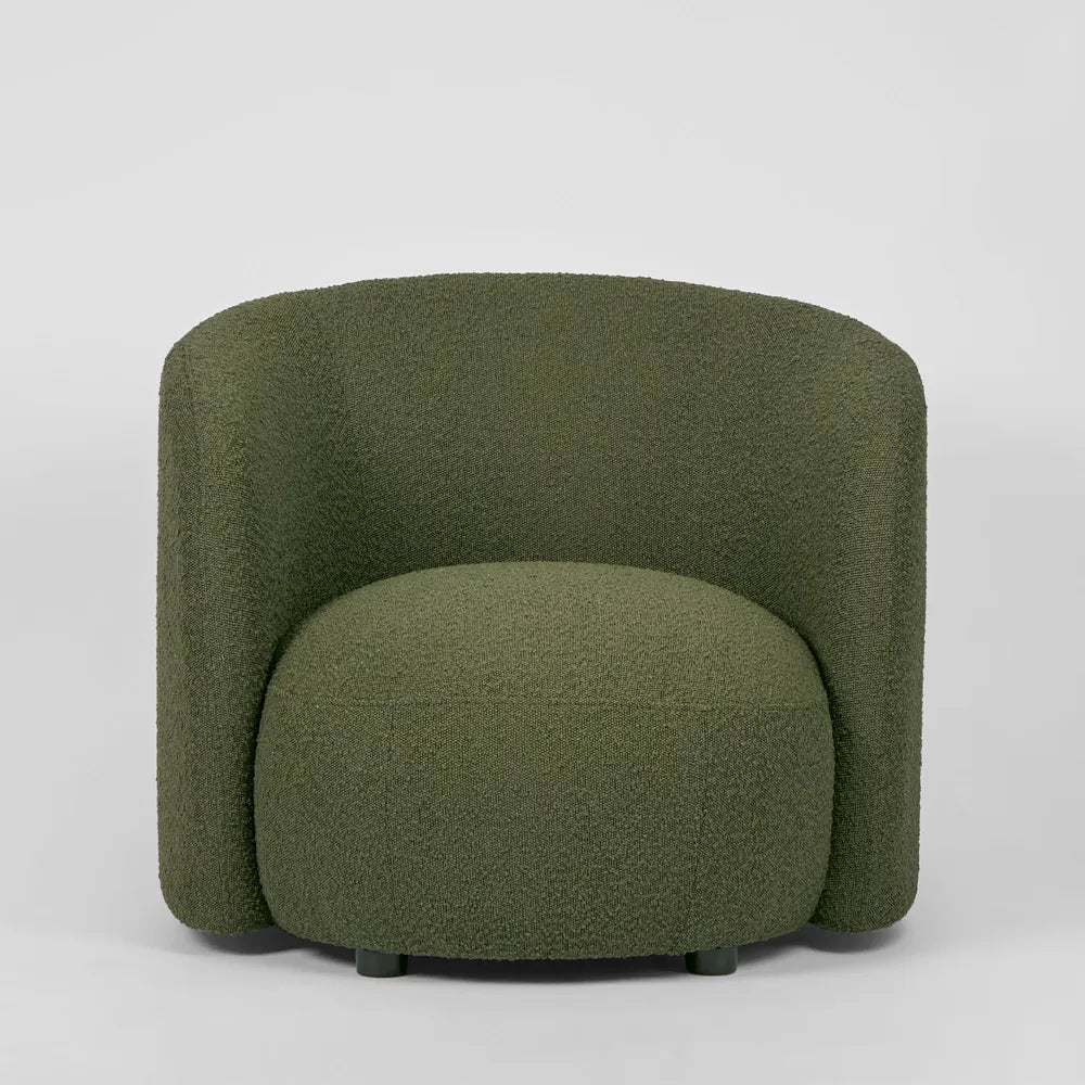 Plume Lounge Chair - Olive Boucle
