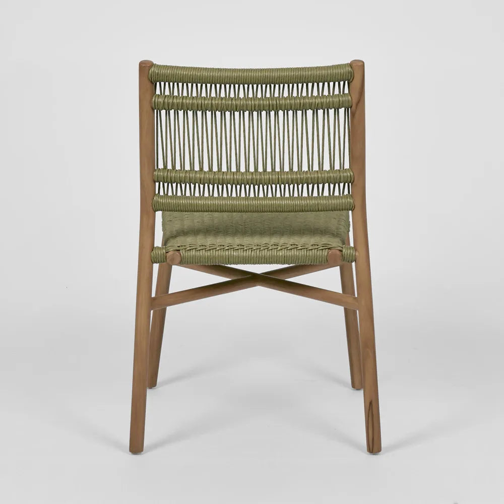 Wategos Teak Indoor/Outdoor Dining Chair- Olive Green