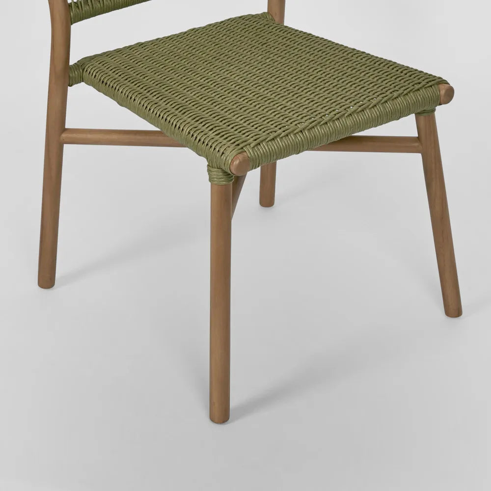 Wategos Teak Indoor/Outdoor Dining Chair- Olive Green