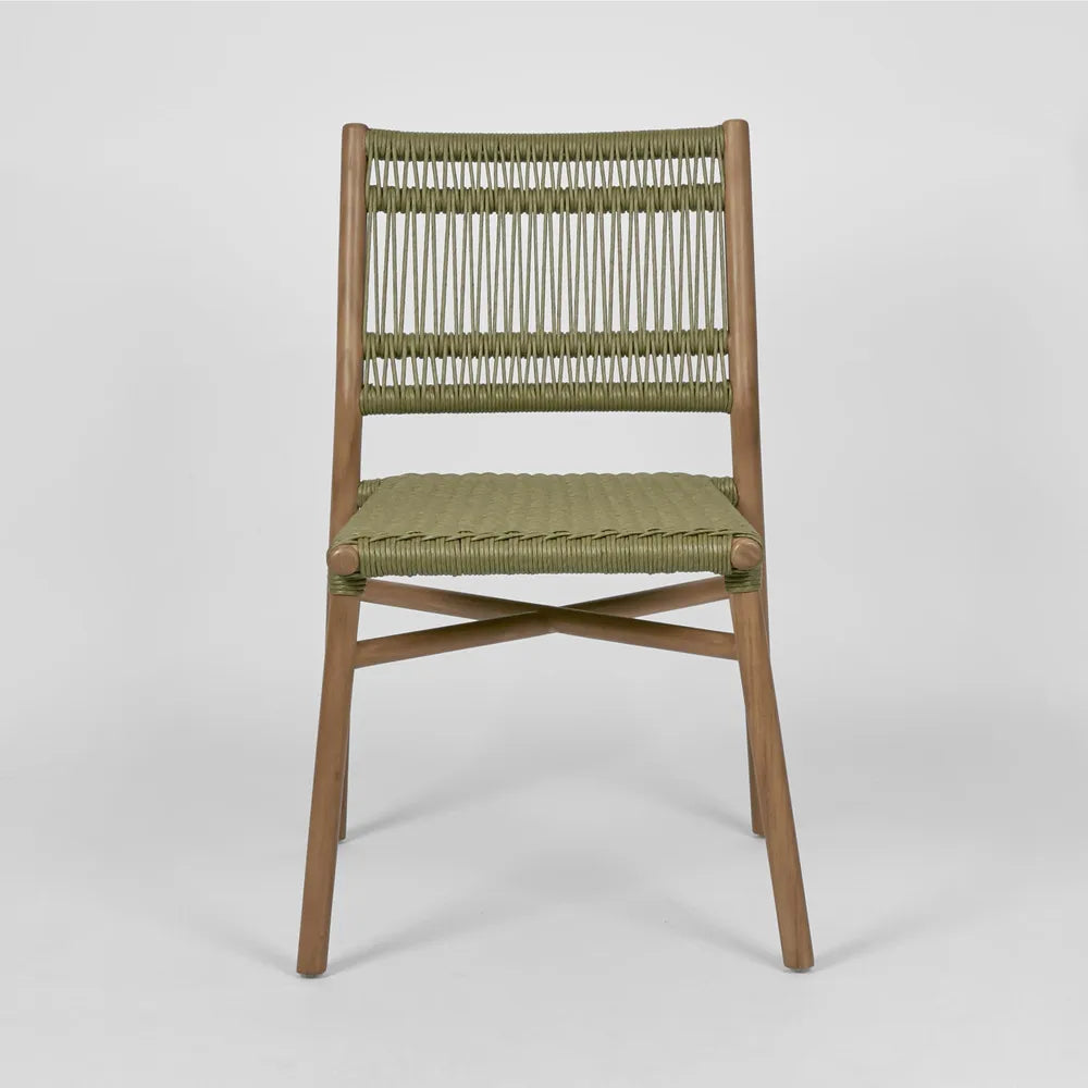 Wategos Teak Indoor/Outdoor Dining Chair- Olive Green