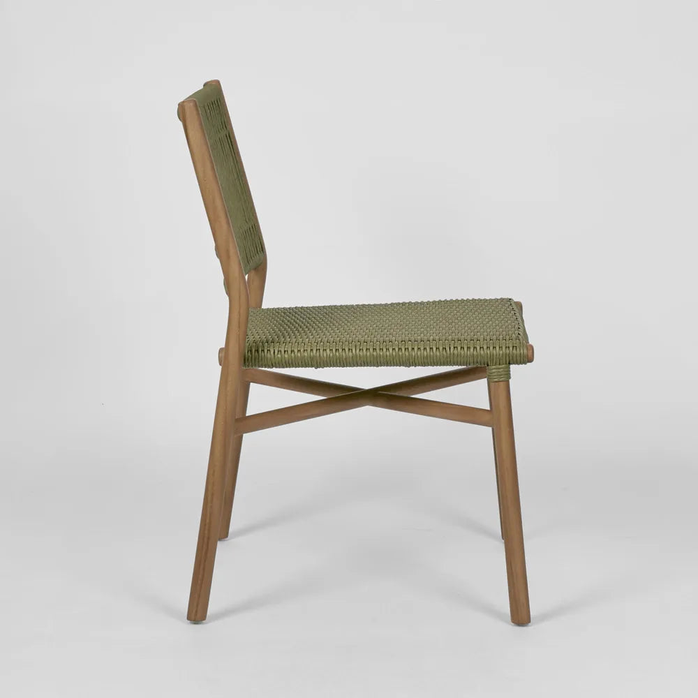 Wategos Teak Indoor/Outdoor Dining Chair- Olive Green
