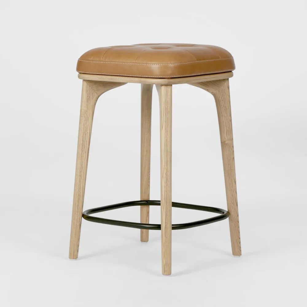 Carlton Leather Bar Stool - Tan