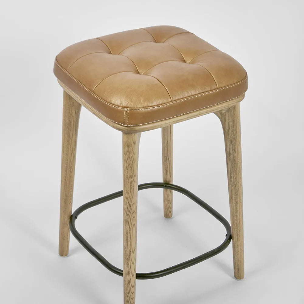 Carlton Leather Bar Stool - Tan