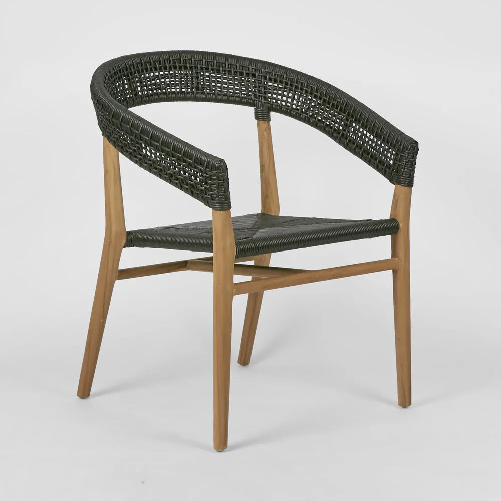 Cove Teak Outdoor Dining Chair - Black