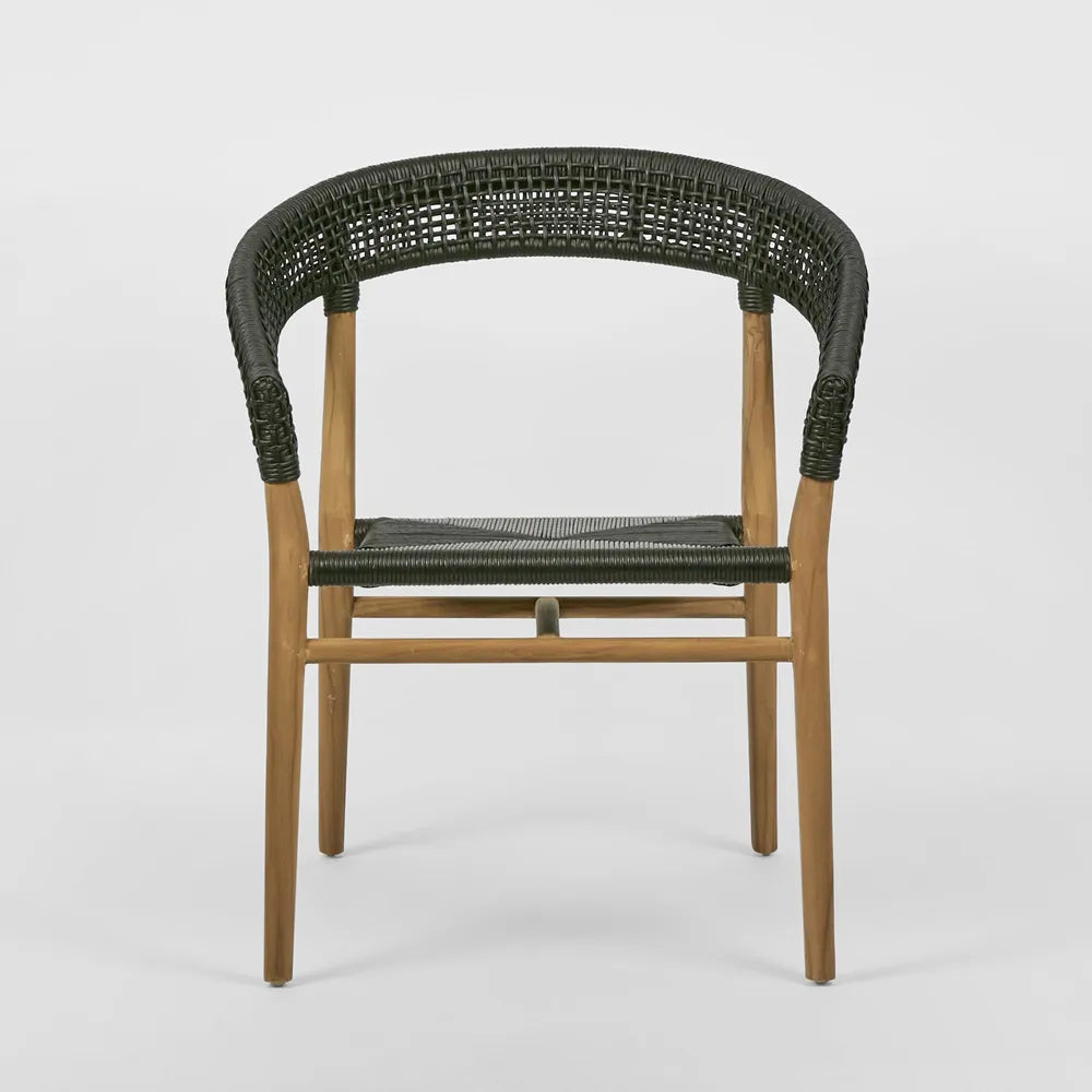 Cove Teak Outdoor Dining Chair - Black