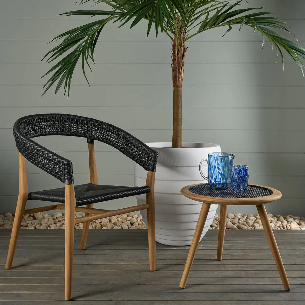 Cove Teak Outdoor Dining Chair - Black