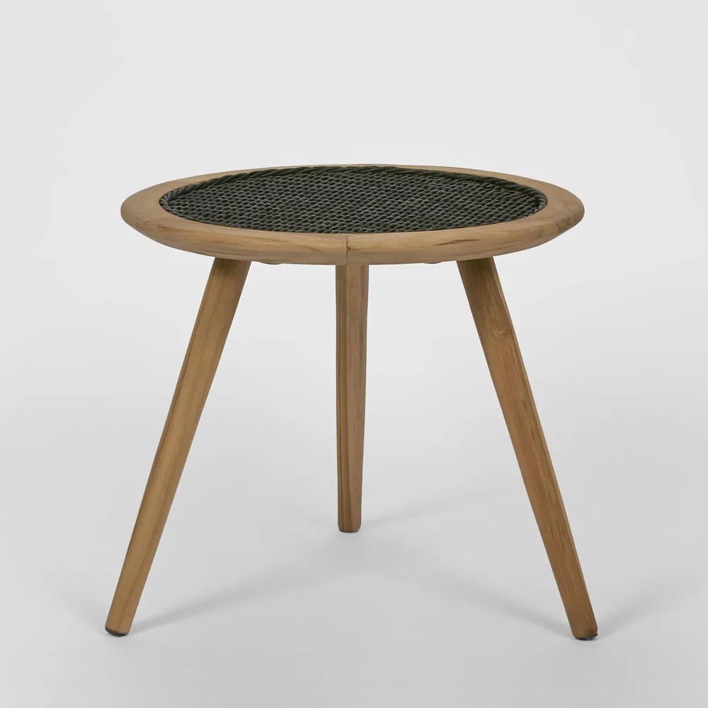 Cove Teak Outdoor Side Table - Black