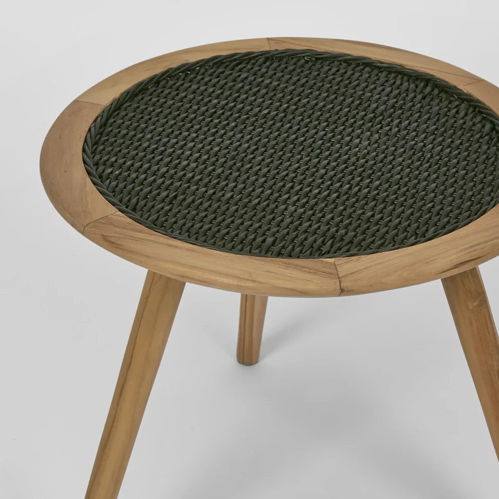 Cove Teak Outdoor Side Table - Black