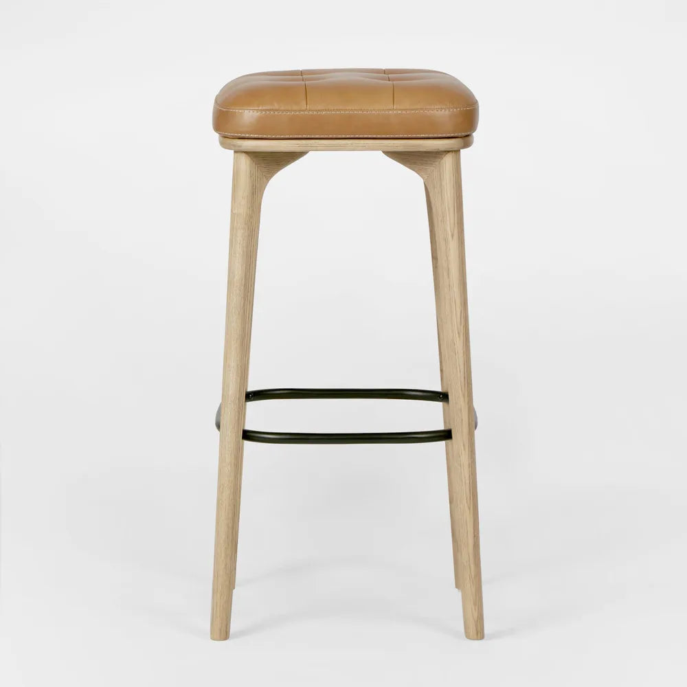 Carlton Leather Bar Stool - Tan