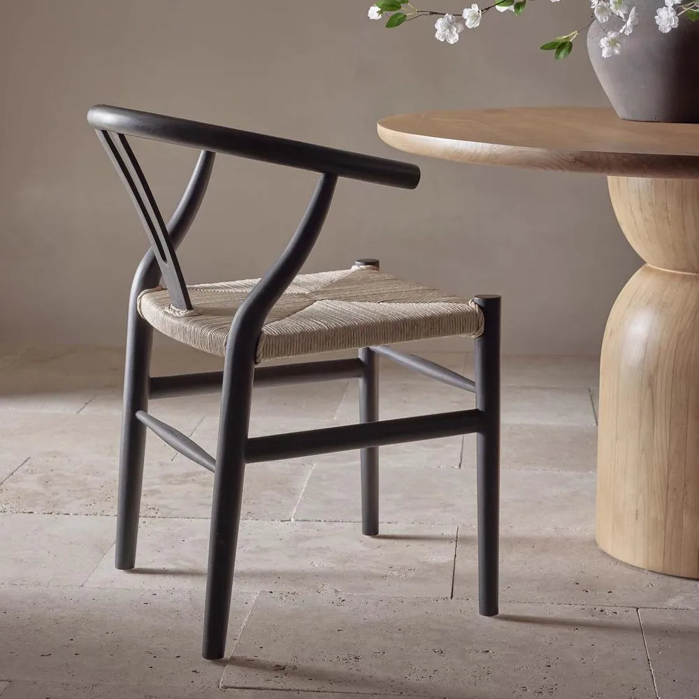 Arc Wishbone Chair - Black/Natural