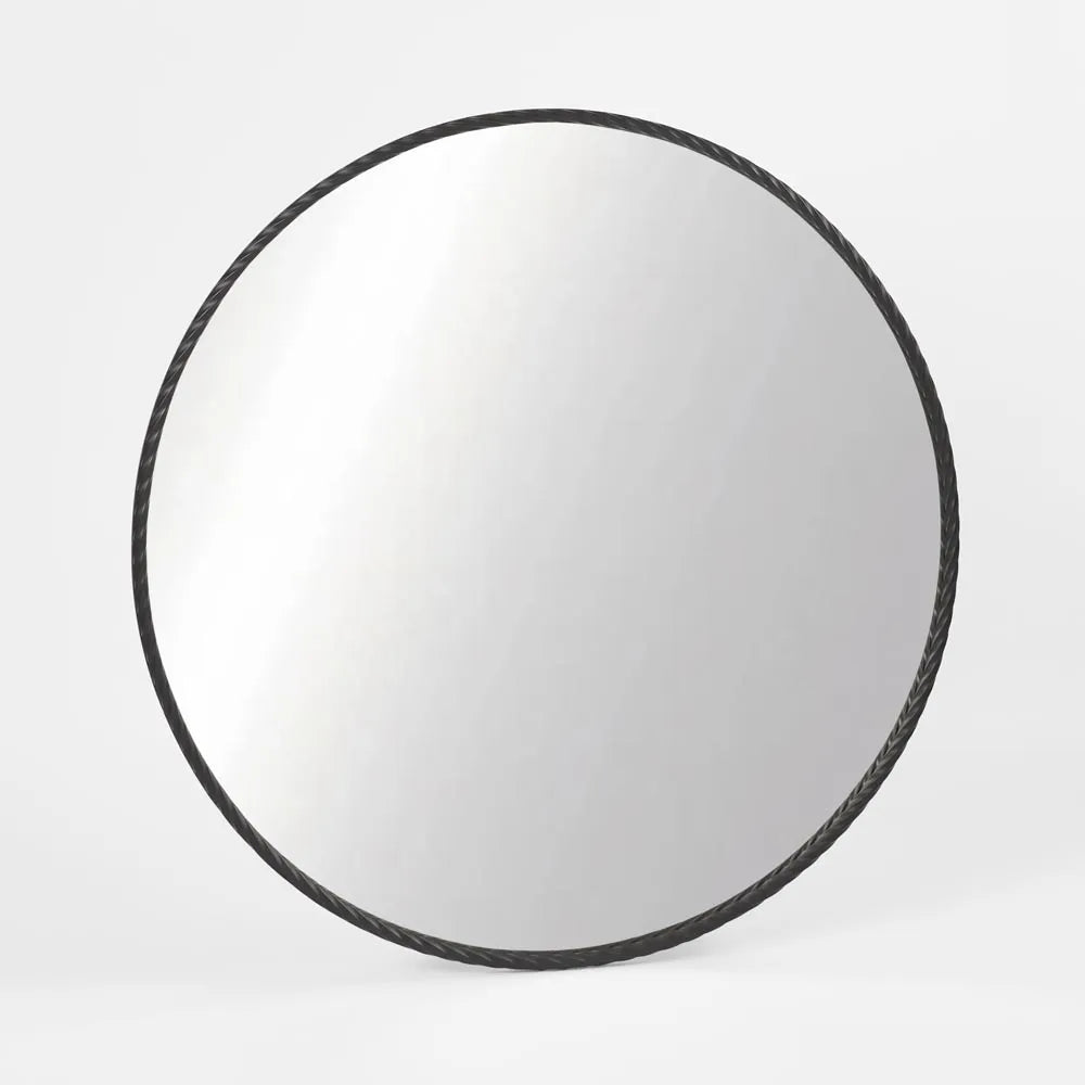 Palais Round Wall Mirror - Large - Black