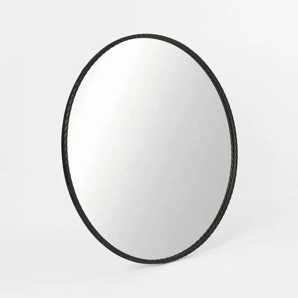 Palais Round Wall Mirror - Large - Black