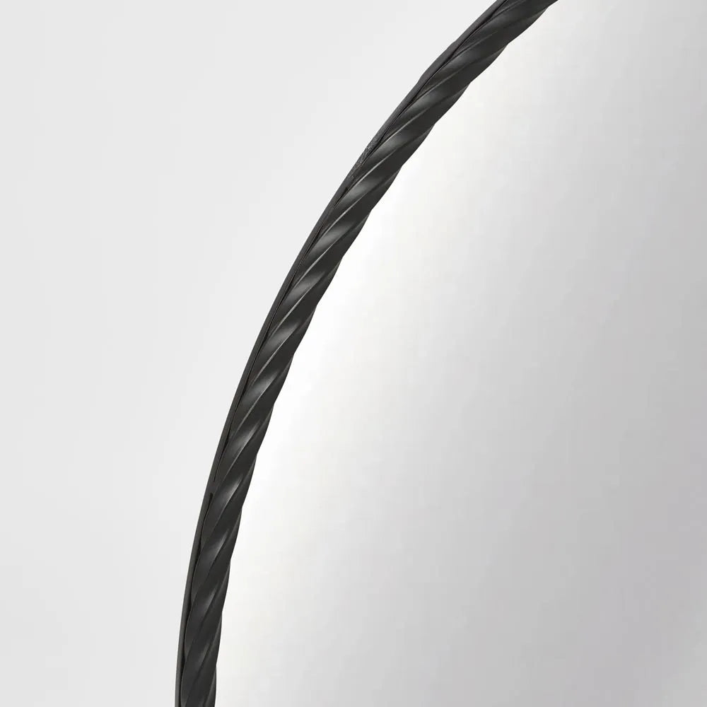 Palais Round Wall Mirror - Large - Black