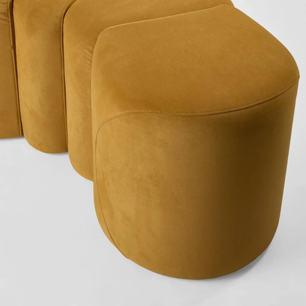 Ridge Bench Ottoman - Mustard