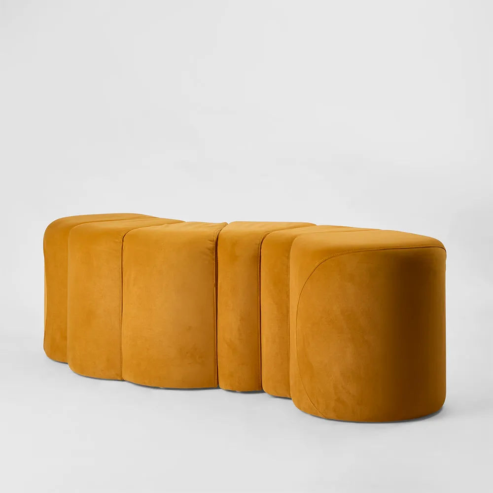 Ridge Bench Ottoman - Mustard