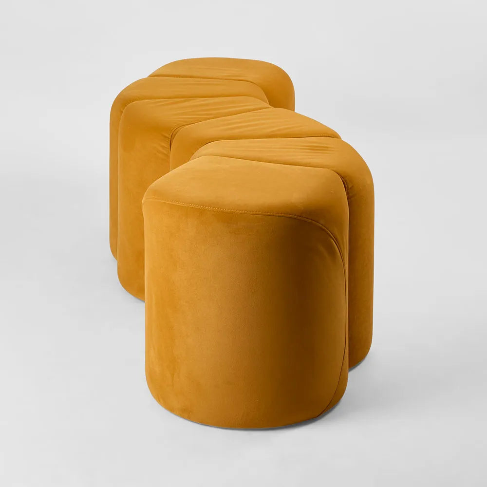 Ridge Bench Ottoman - Mustard