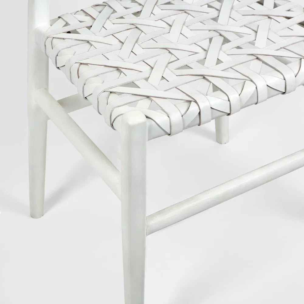 Sorren Dining Chair - White Leather