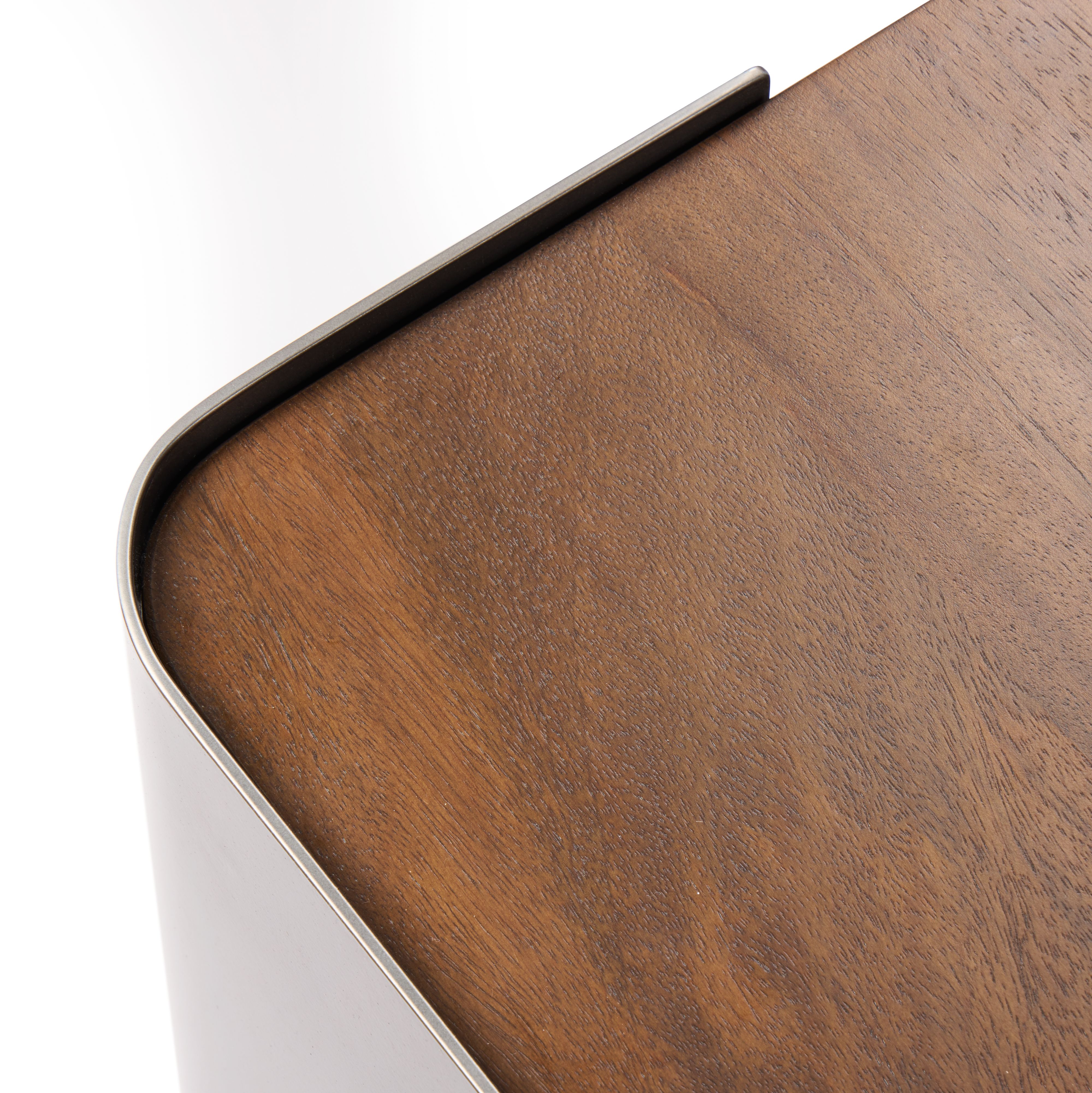Asher Coffee Table - Gunmetal/Walnut