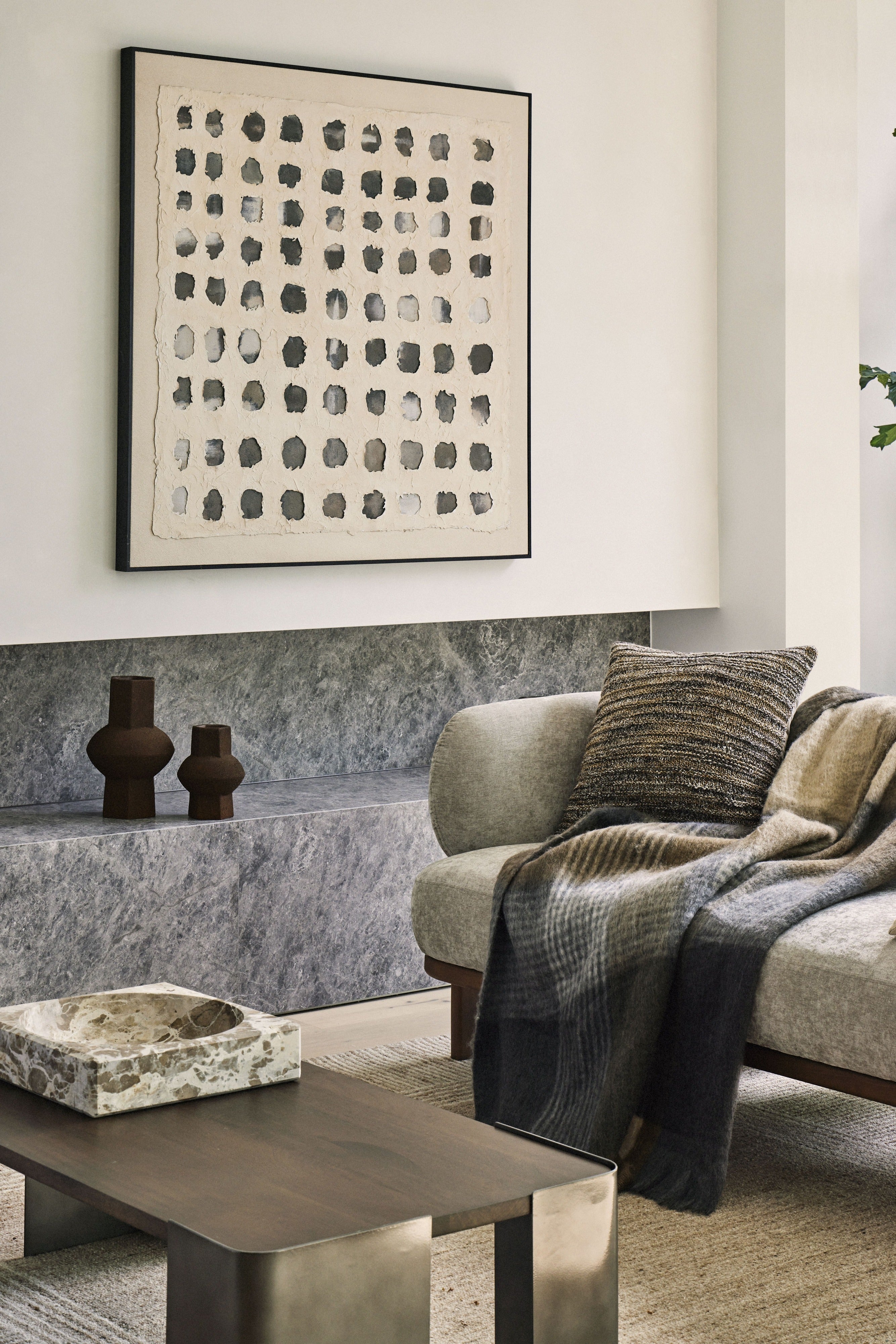 Asher Coffee Table - Gunmetal/Walnut