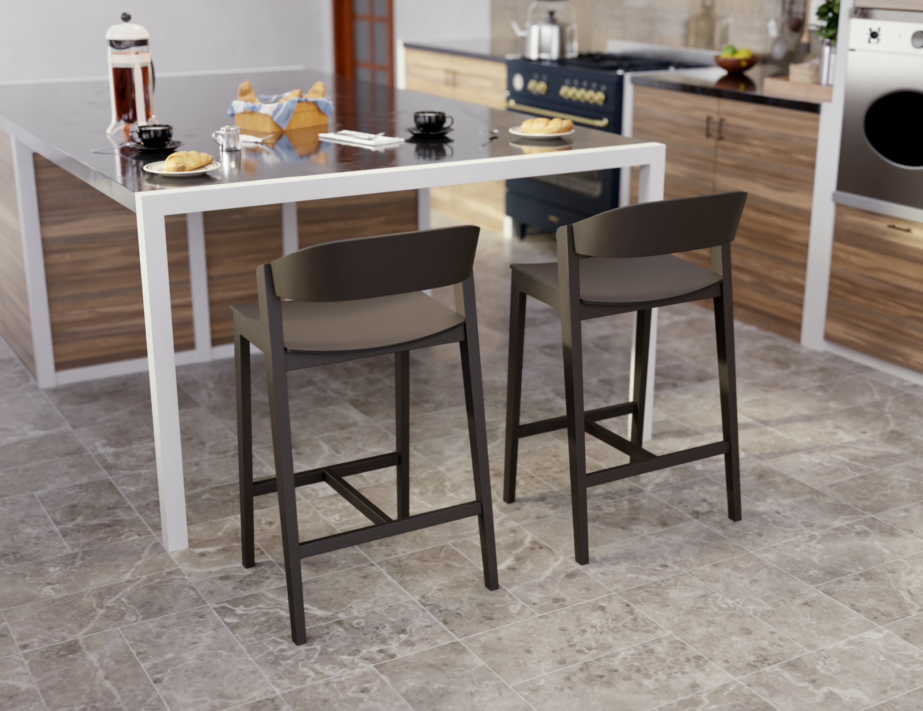 Grayson Bar Stool - Black Ash