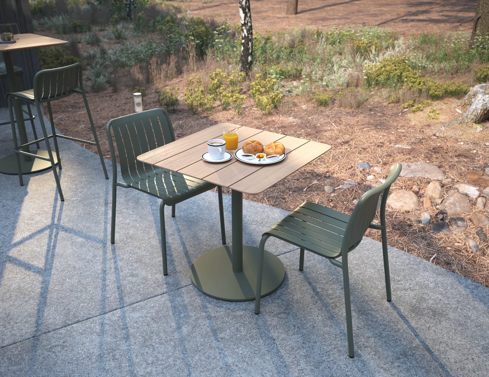 Roku Dining Chair - Outdoor - Matt Eucalyptus Green