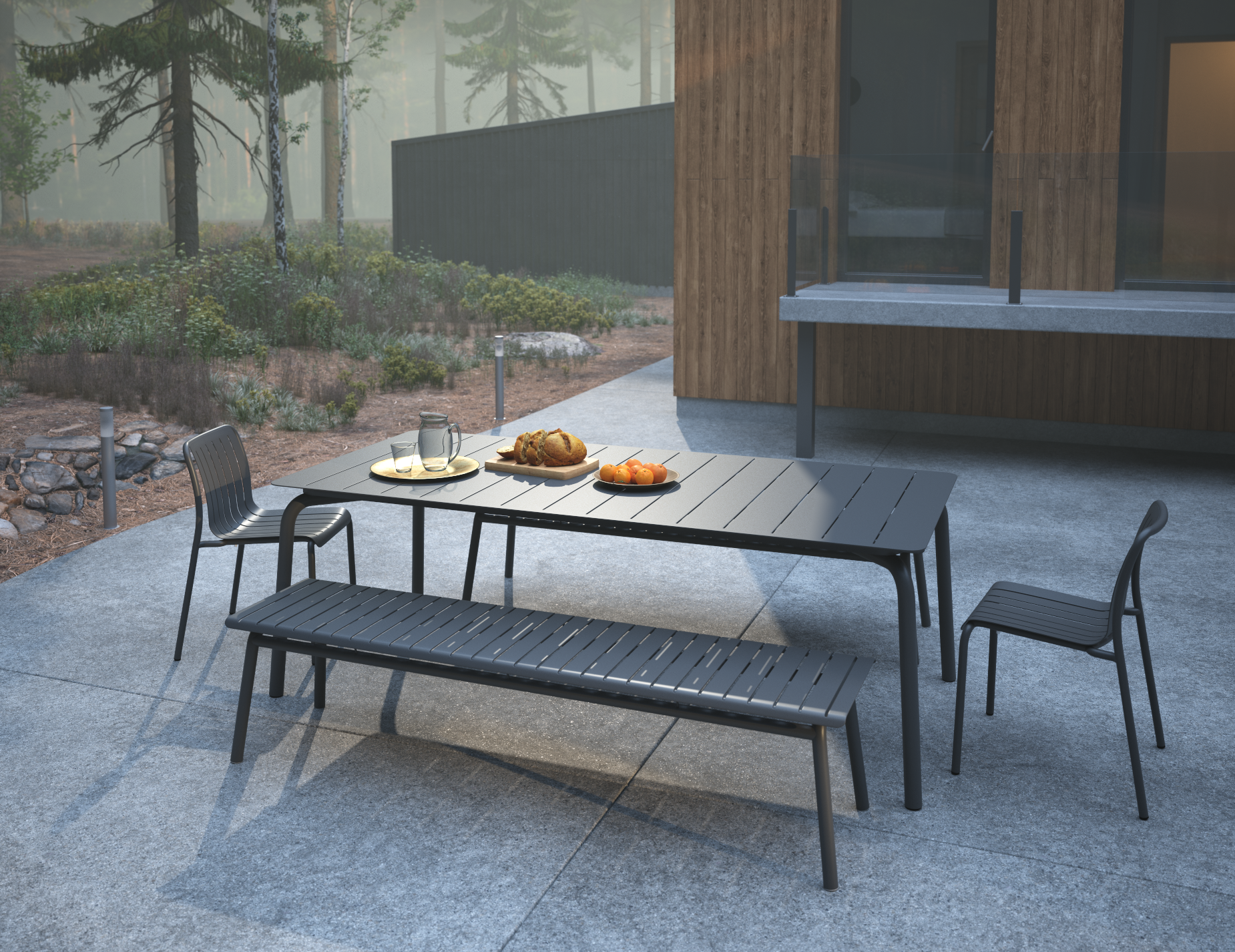 Roku Dining Table - Matte Charcoal