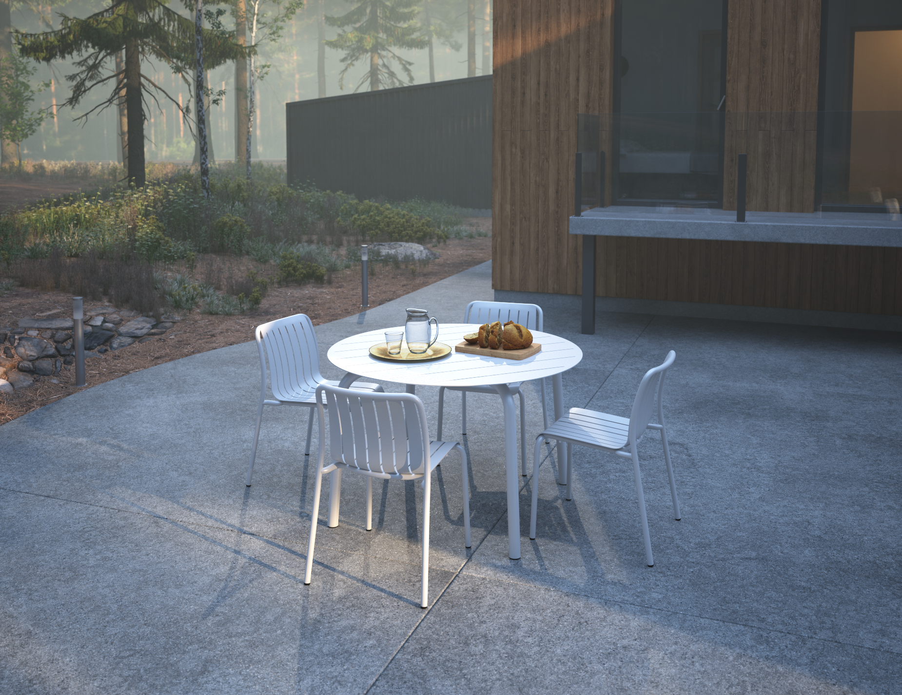 Roku Round Dining Table - Outdoor - Matte White