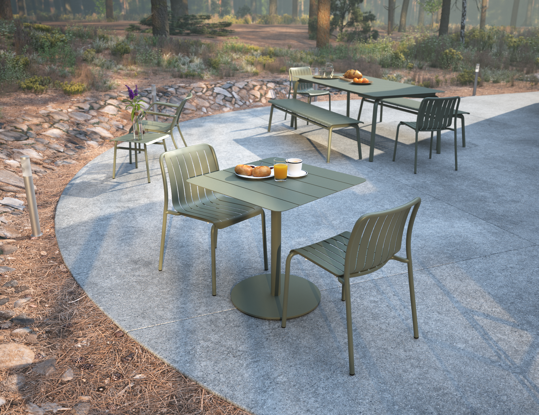 Roku Dining Chair - Outdoor - Matt Eucalyptus Green