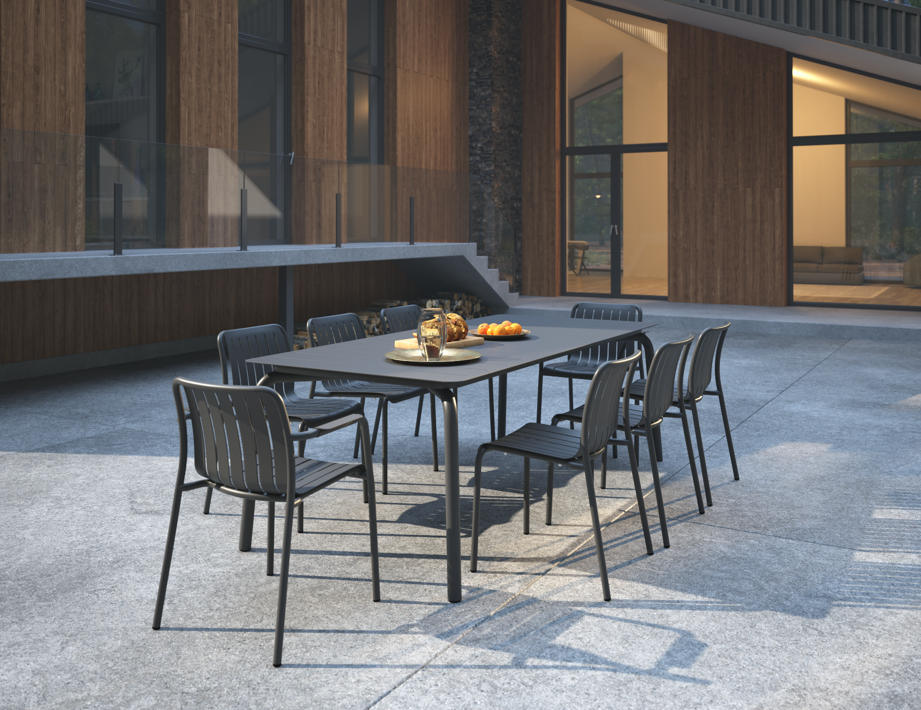 Roku Dining Table - Matte Charcoal