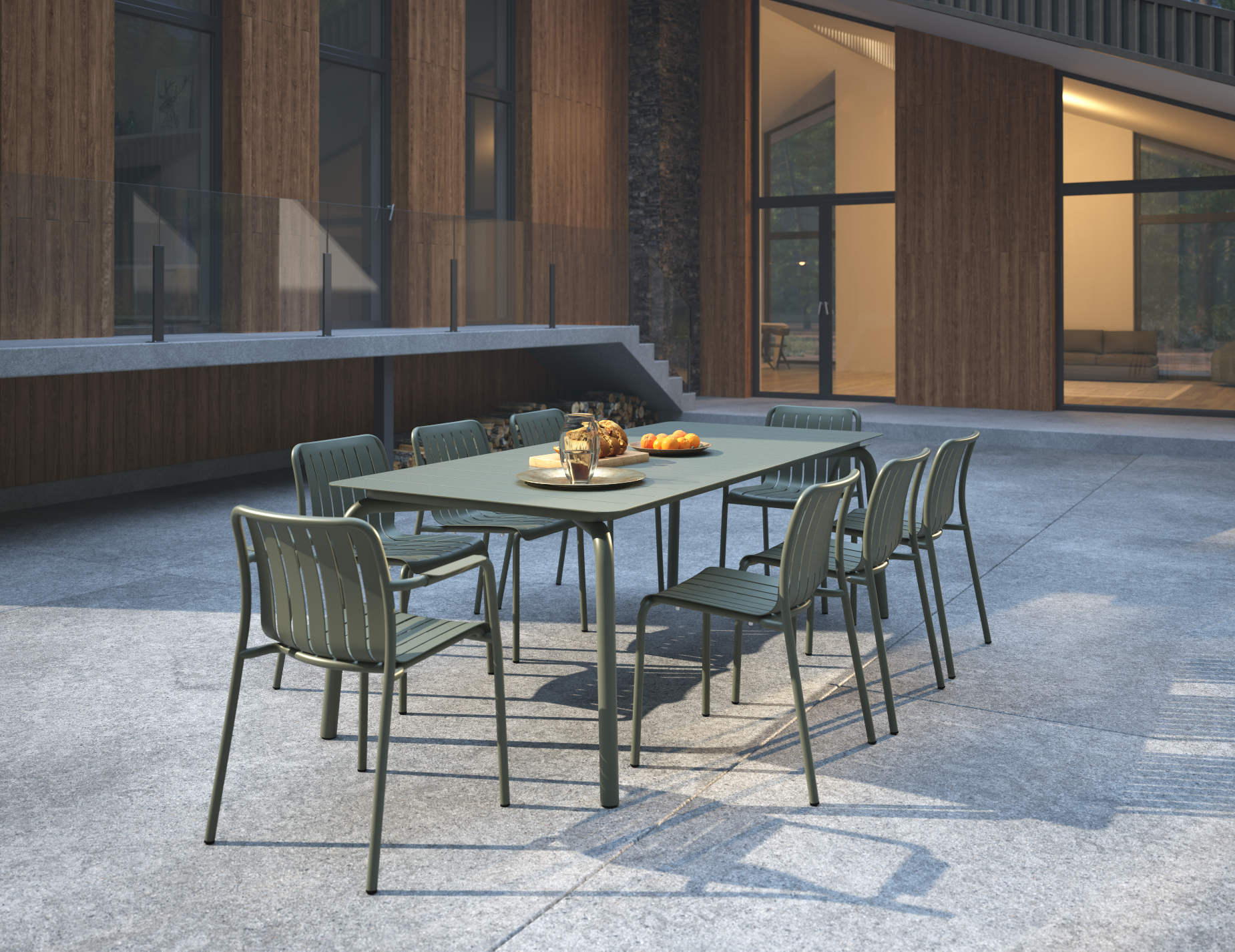 Roku Dining Table - Matte Eucalyptus Green