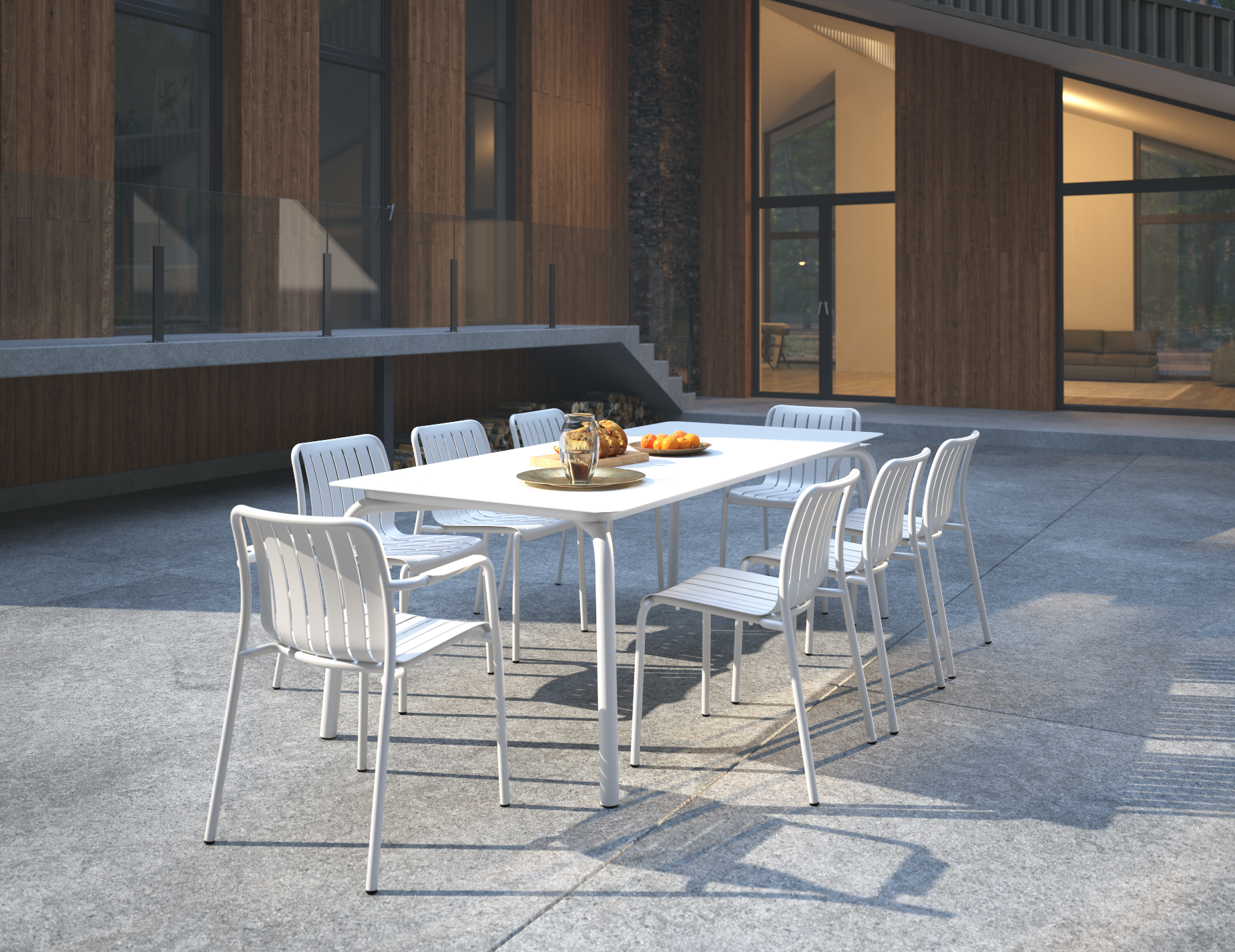 Roku Dining Armchair - Outdoor - Matte White