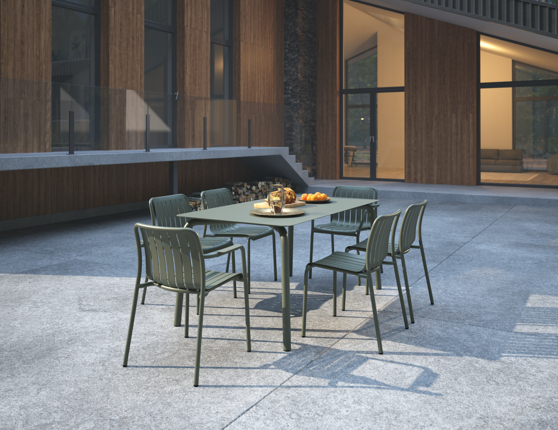 Roku Dining Table - Matte Eucalyptus Green