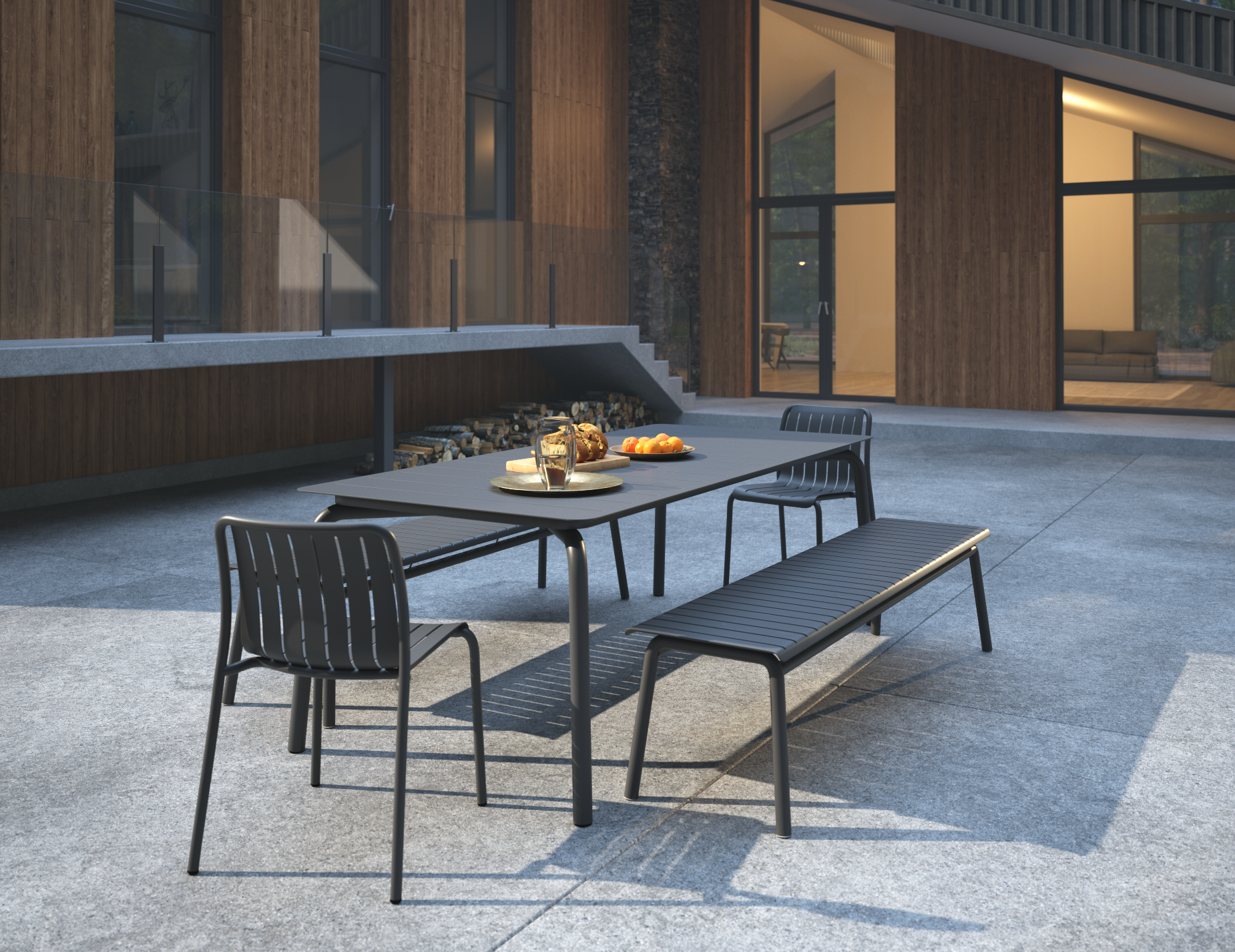 Roku Dining Table - Matte Charcoal