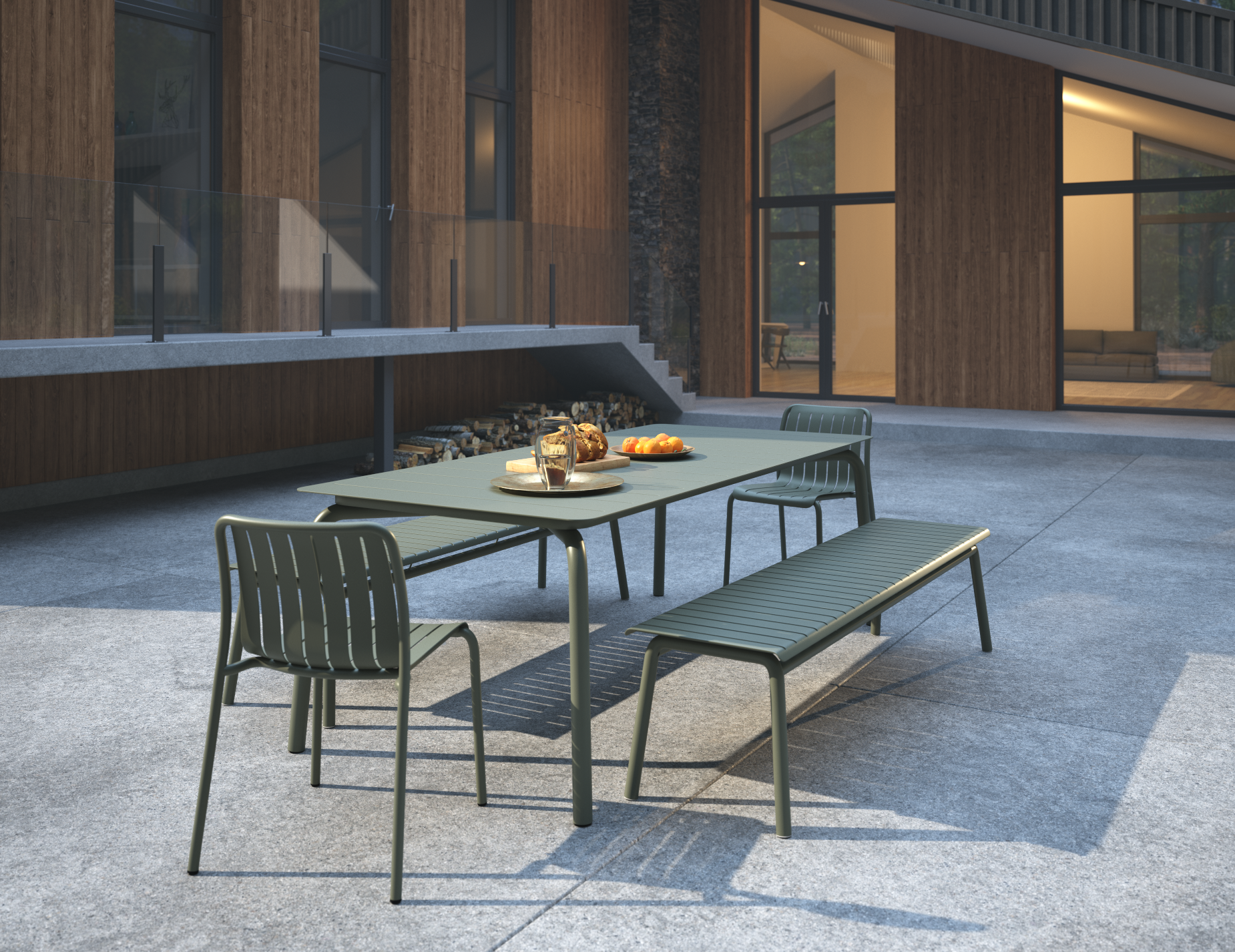 Roku Dining Table - Matte Eucalyptus Green